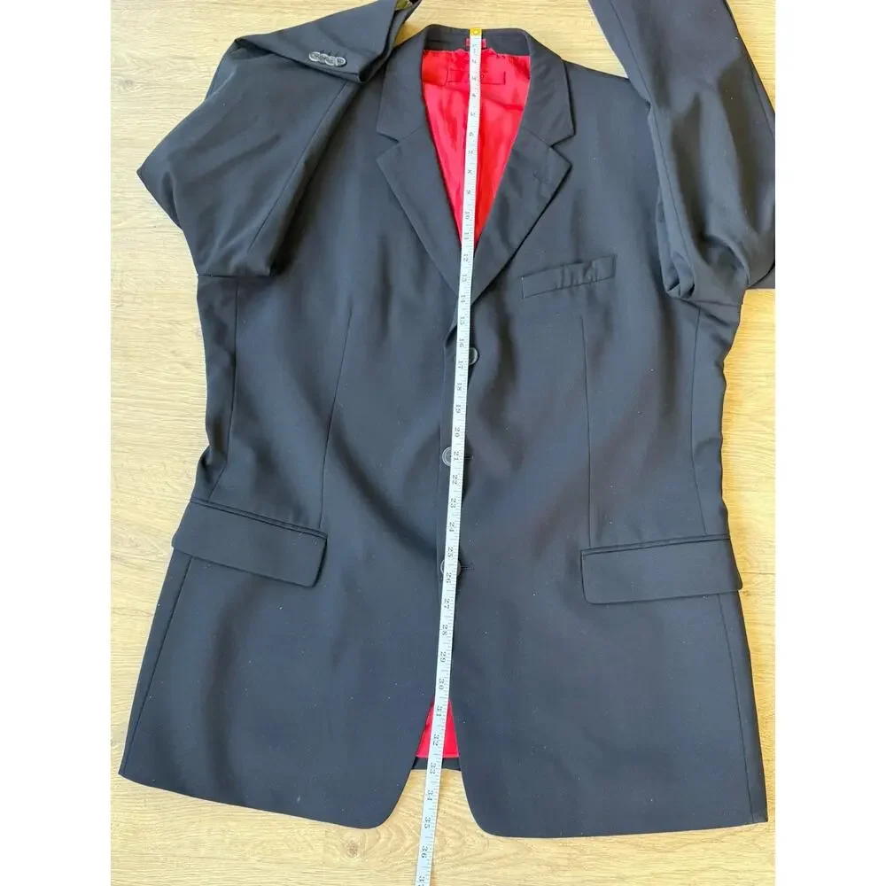 Hugo Boss 3 Button 2 Peice Wool Suit 46R Pants 38x34 Black